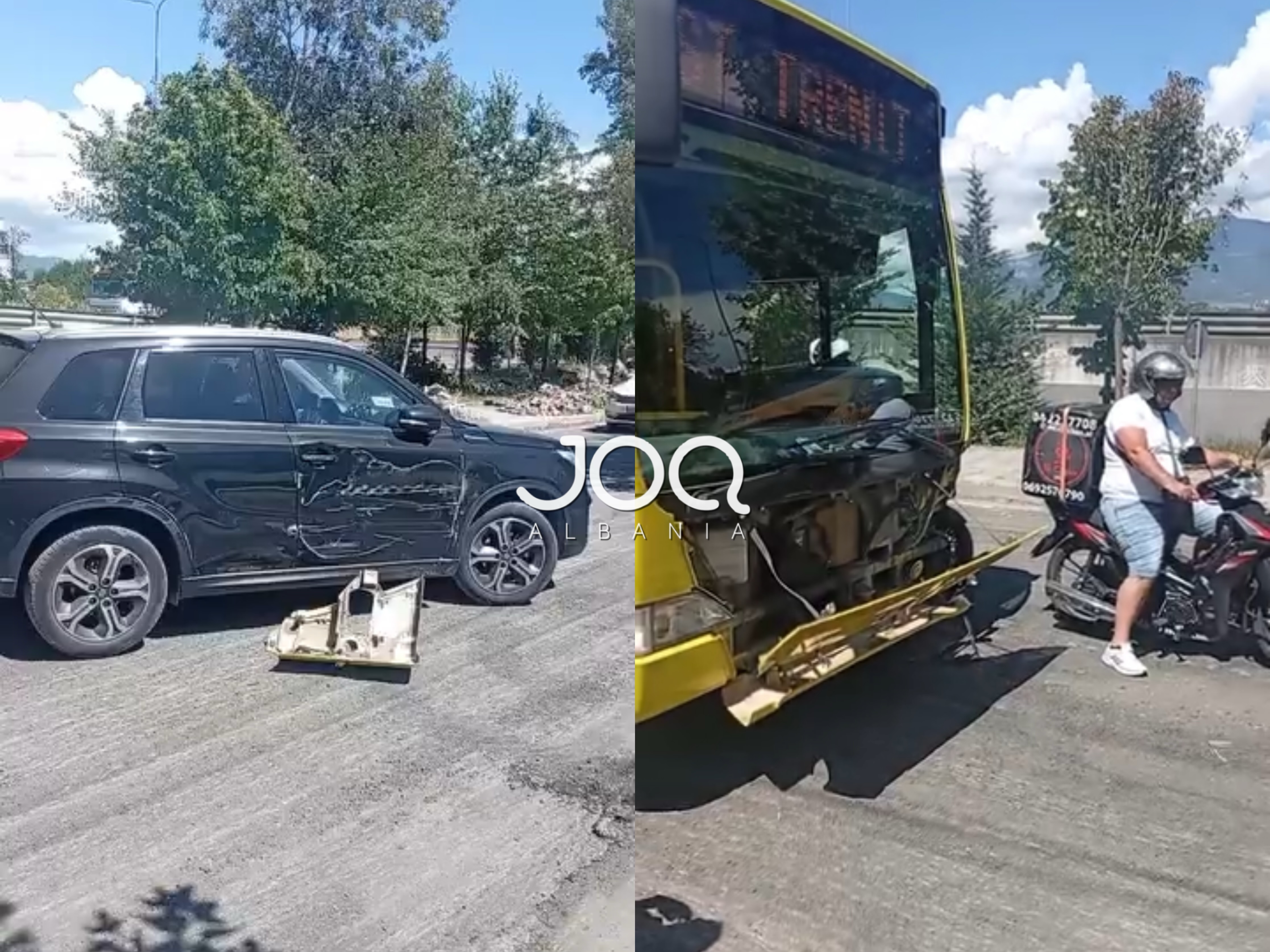 Makina i pret rrugën autobusit te Liqeni i Thatë, pasagjerët rrëzohen dhe 2 vajza humbin ndjenjat