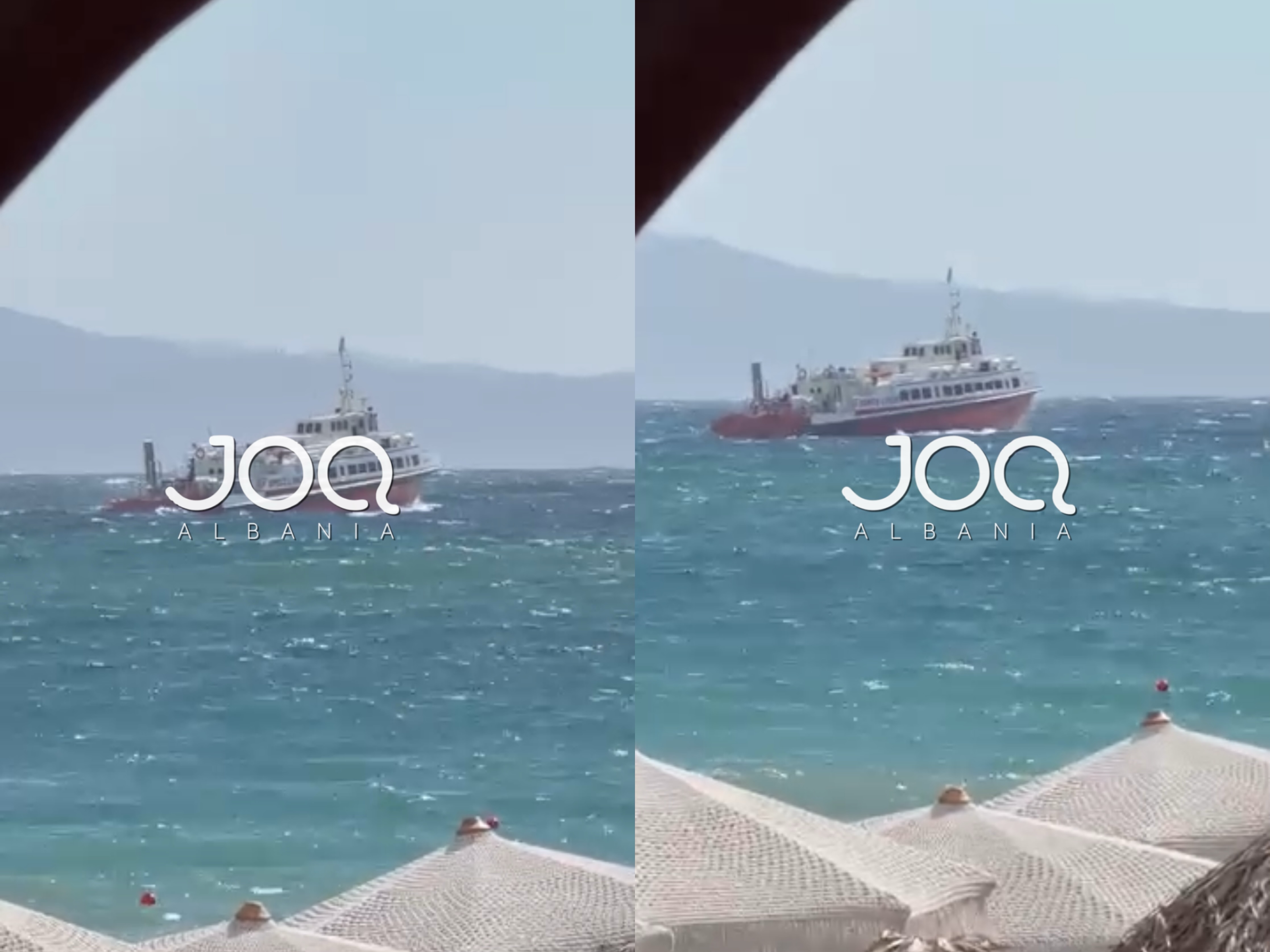 Dallgët e forta shkundin tragetin e Sarandës, nuk ankorohet dot në port