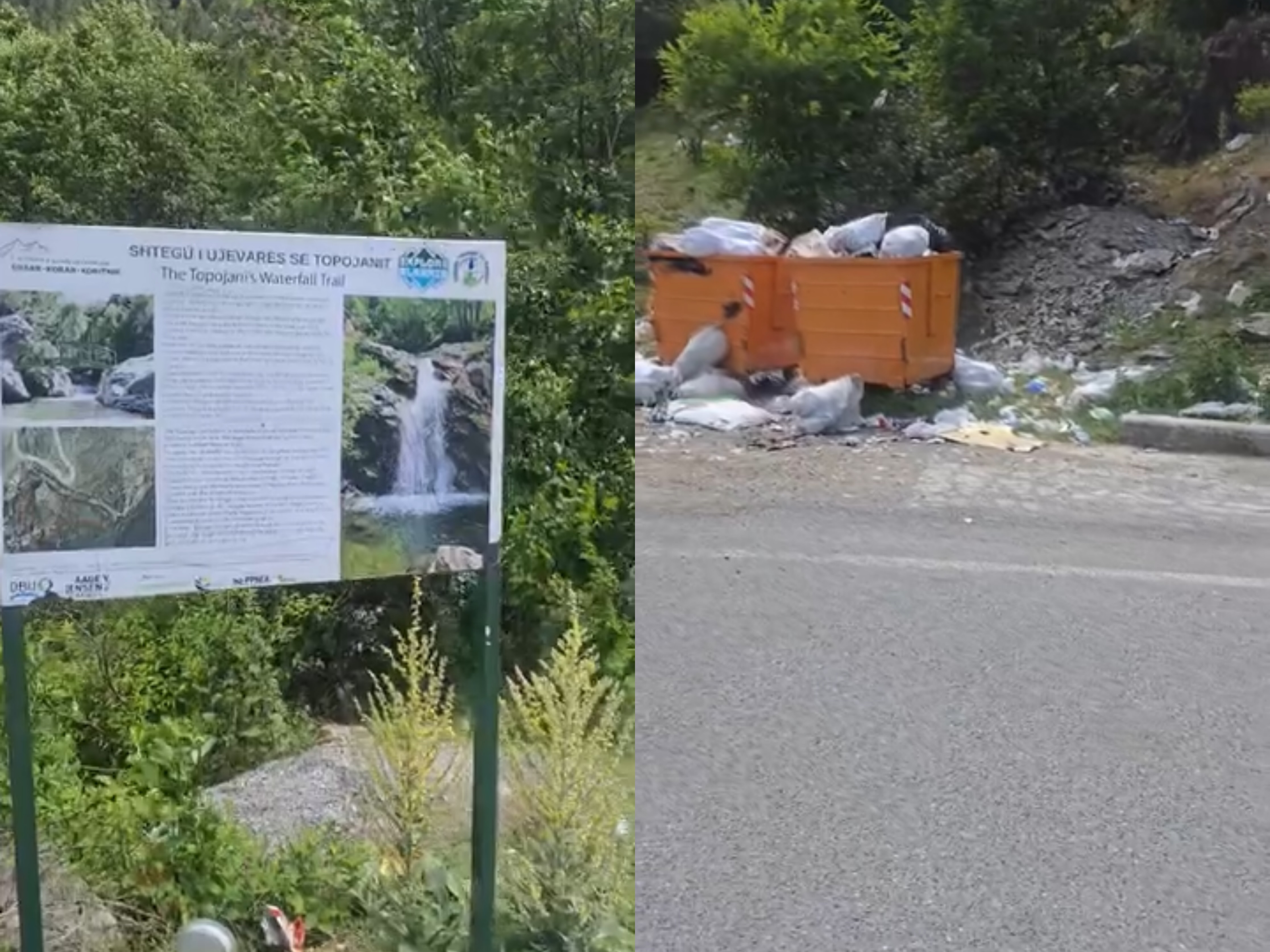 Mbeturinat pushtojnë Shtegun e Ujëvarës së Topojanit  koshat janë tejmbushur