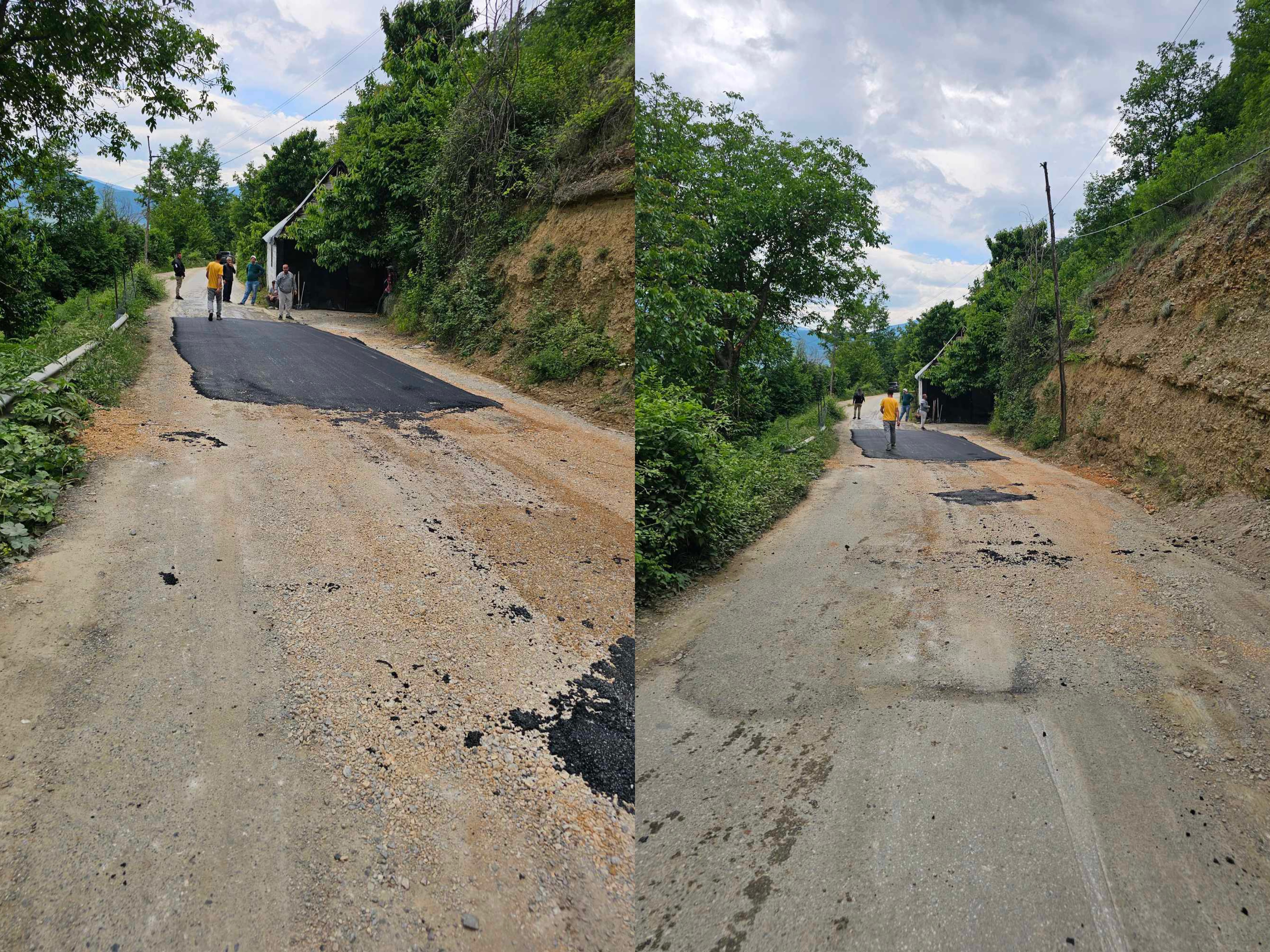 Asfalti mbaroi në mes të rrugës  punimet të bllokuara prej një muaji në Dibër