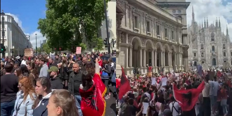Shqiptarët e Londrës dhe Milanos kërkojnë burg për Ramën dhe Berishën