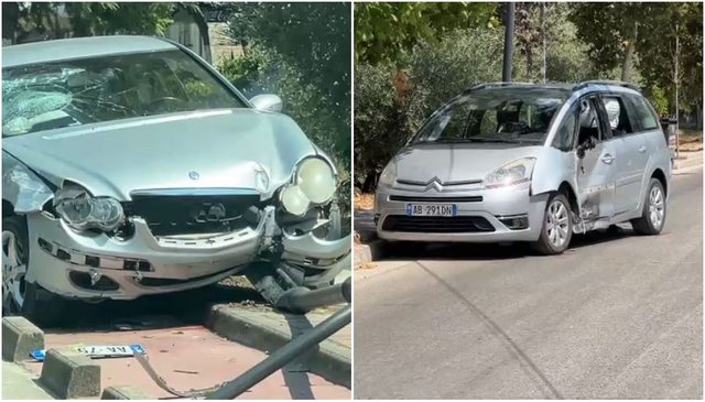 Përplasje e fortë mes dy automjeteve në Patos, lëndohen gruaja dhe fëmijët