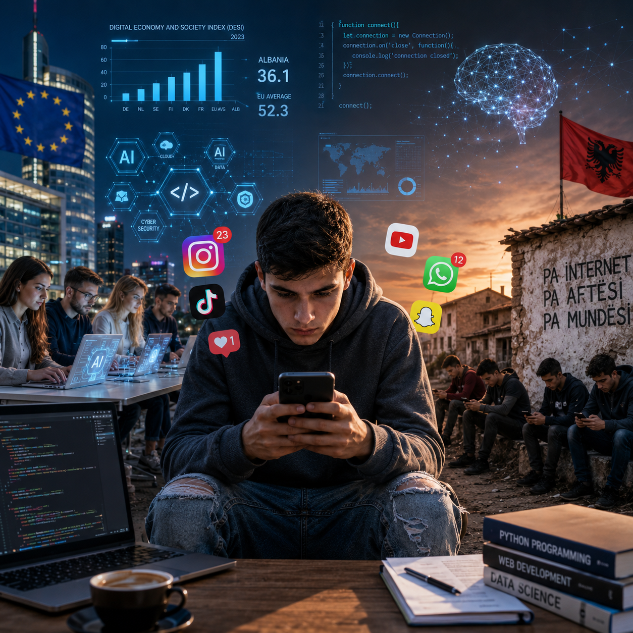 Gjithë ditën në telefon  por të rinjtë shqiptarë nuk ia kanë haberin teknologjisë