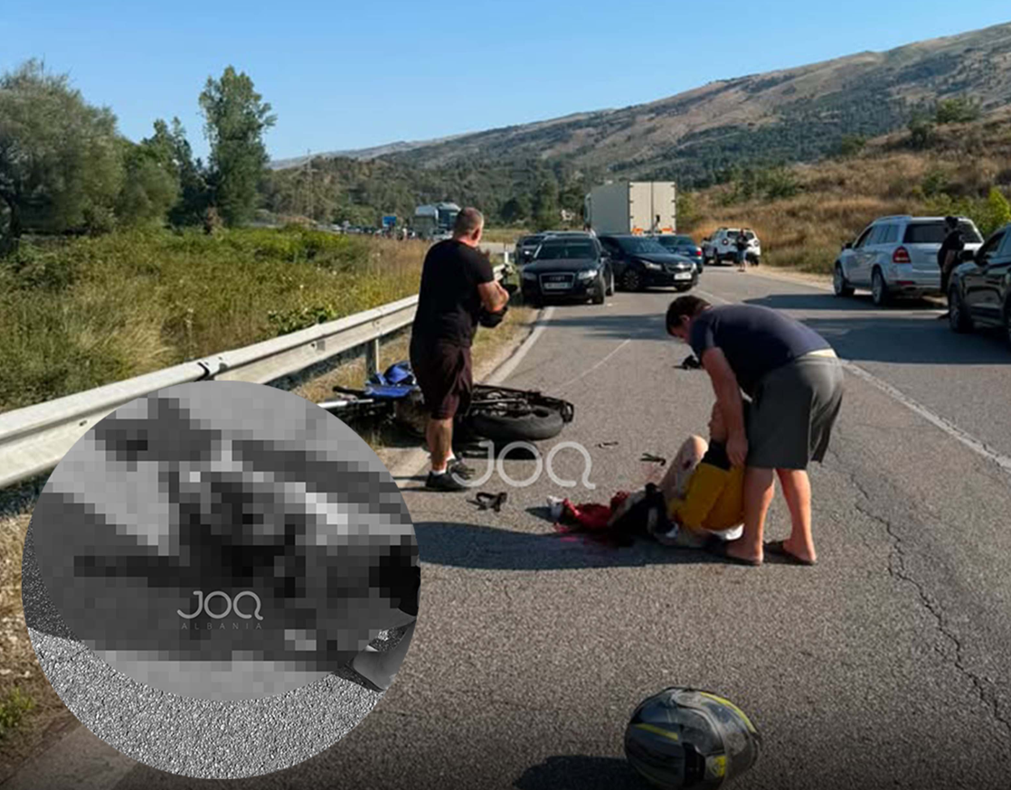 Motoçklisti përfundon i shtrirë në mes të rrugës: Ambulanca u vonua, ndihmën e parë ja dhanë qytetarët dhe një efektiv!