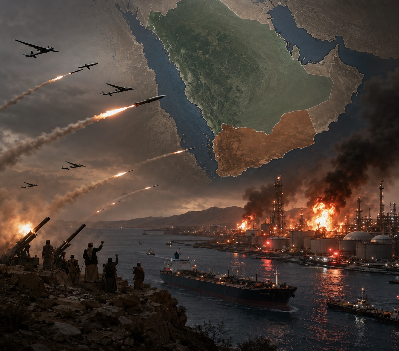 Rebelët Huthi sulmojnë Arabinë Saudite me raketa dhe dronë, përshkallëzohet kriza në Detin e Kuq
