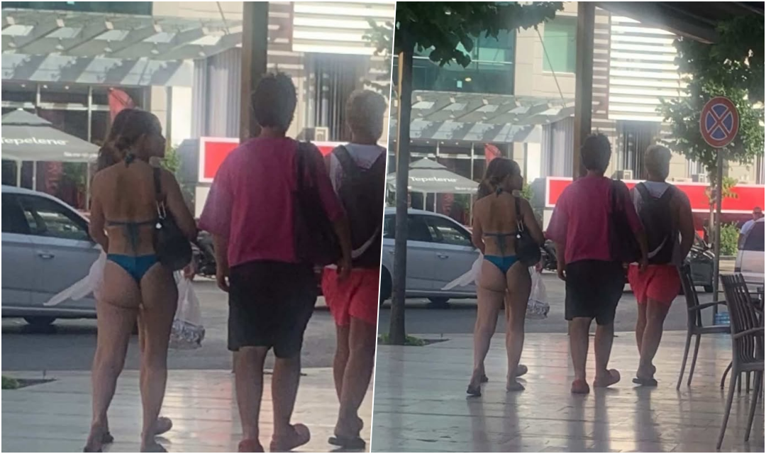 Turiste me bikini në qendër të Durrësit, qytetarja: Është normale kjo?