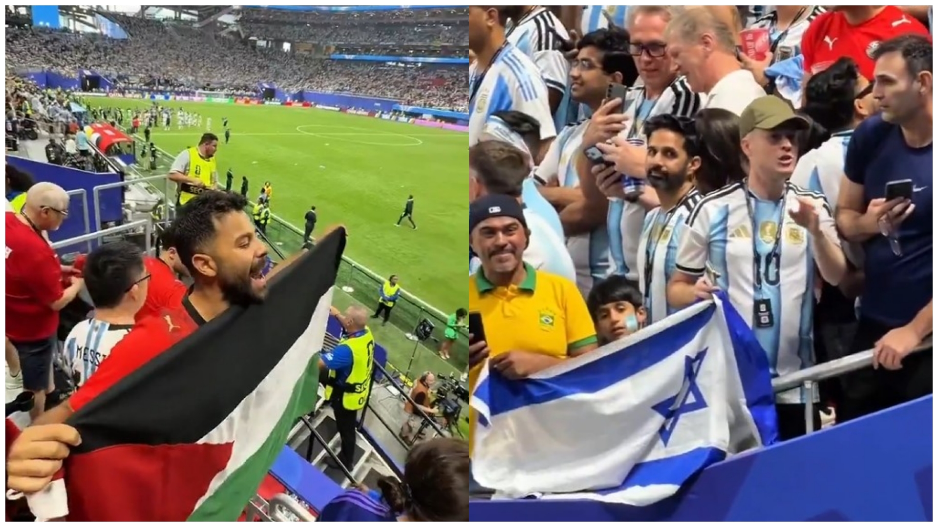 Argjentinasit provokojnë me flamurin izraelit  tifozët e Egjiptit ua kthejnë me atë palestinez
