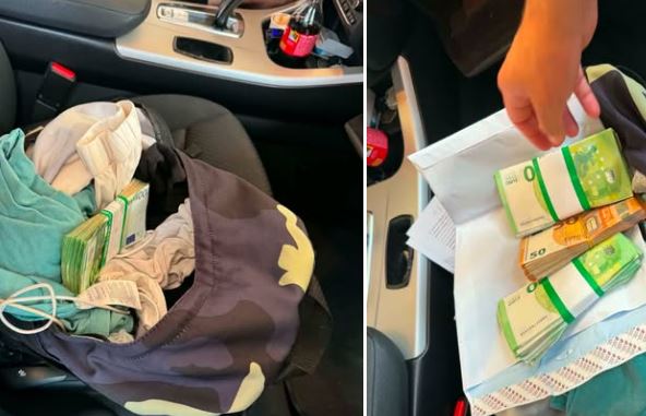 Dogana i gjen një qytetari një çantë dhe një zarf me para, shumica nga to të padeklaruara