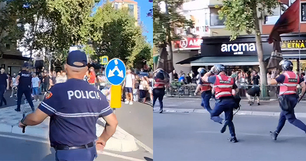 Momenti i rëndë  Polici godet me shkop gome qytetarin që po vraponte