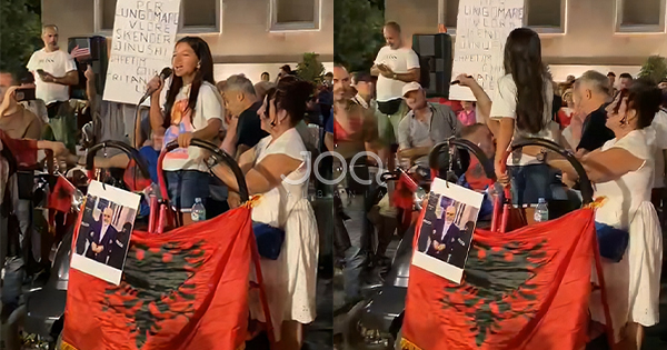 Vajza e vogël pyet policët  Jeni me mua apo me politikanët 