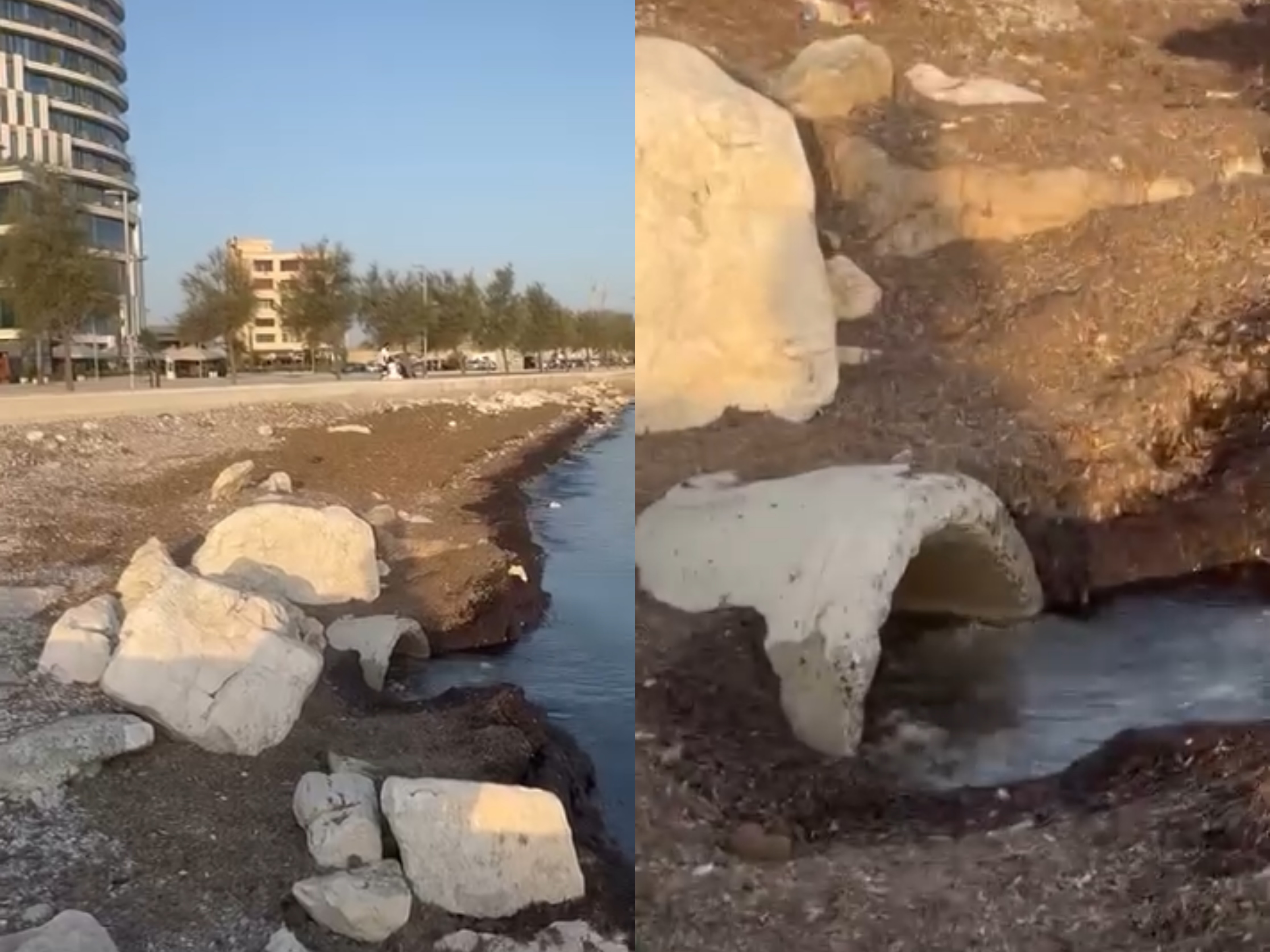 Ujërat e zeza derdhen në shëtitoren “Taulantia”, era e rëndë e padurueshme për qytetarët