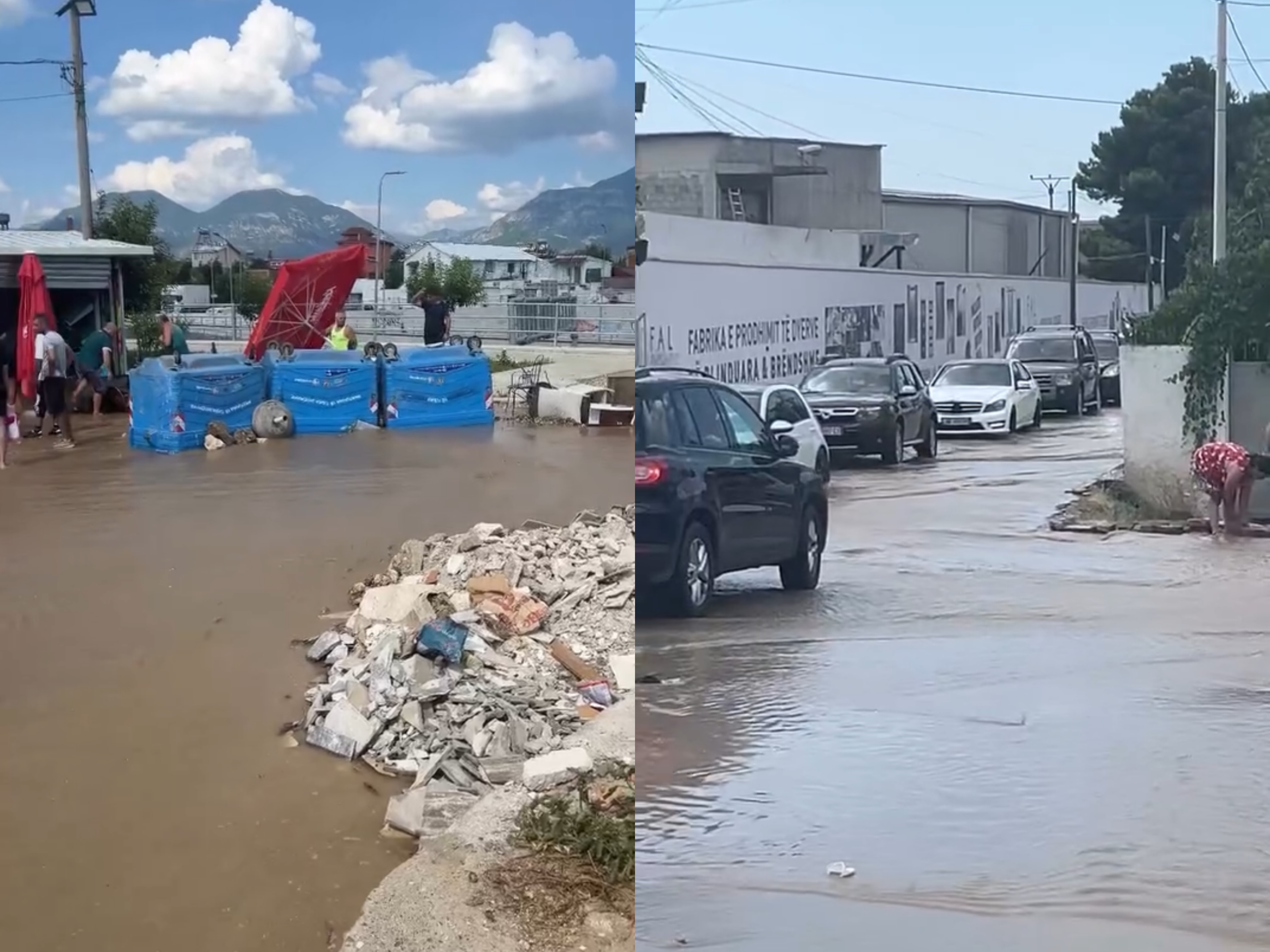 Çahet tubacioni i ujit pranë Unazës së Madhe  përmbyten banesat dhe bizneset