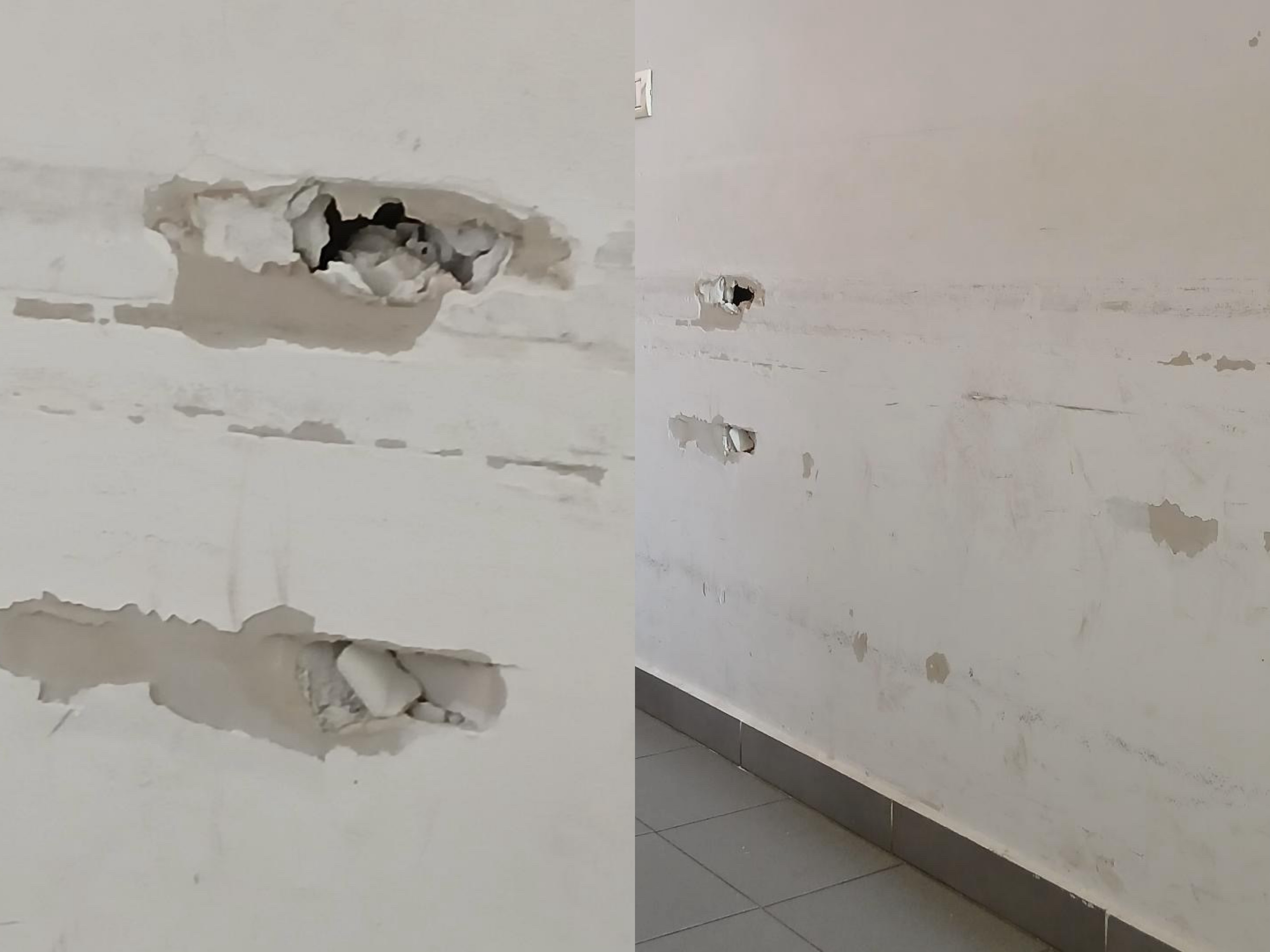 Te Kardiologjia ka rënë lufta? Muret e dhomave të çara dhe gërvishtura