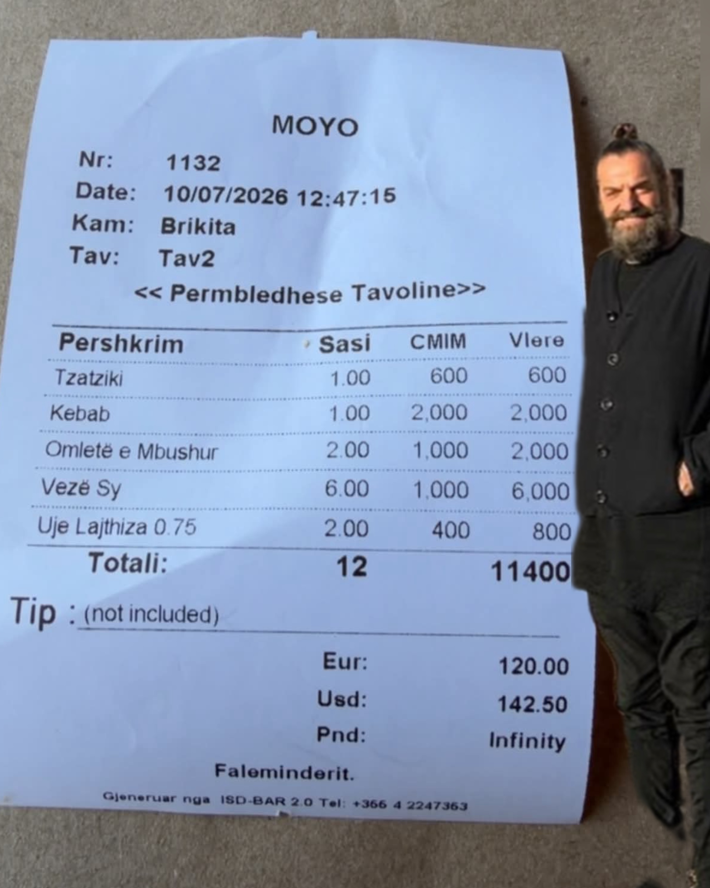 Spiro Bardhi i  Drymades Gallery  e shet kokërrën e vezës 10 mijë lekë  pa faturë fiskale 
