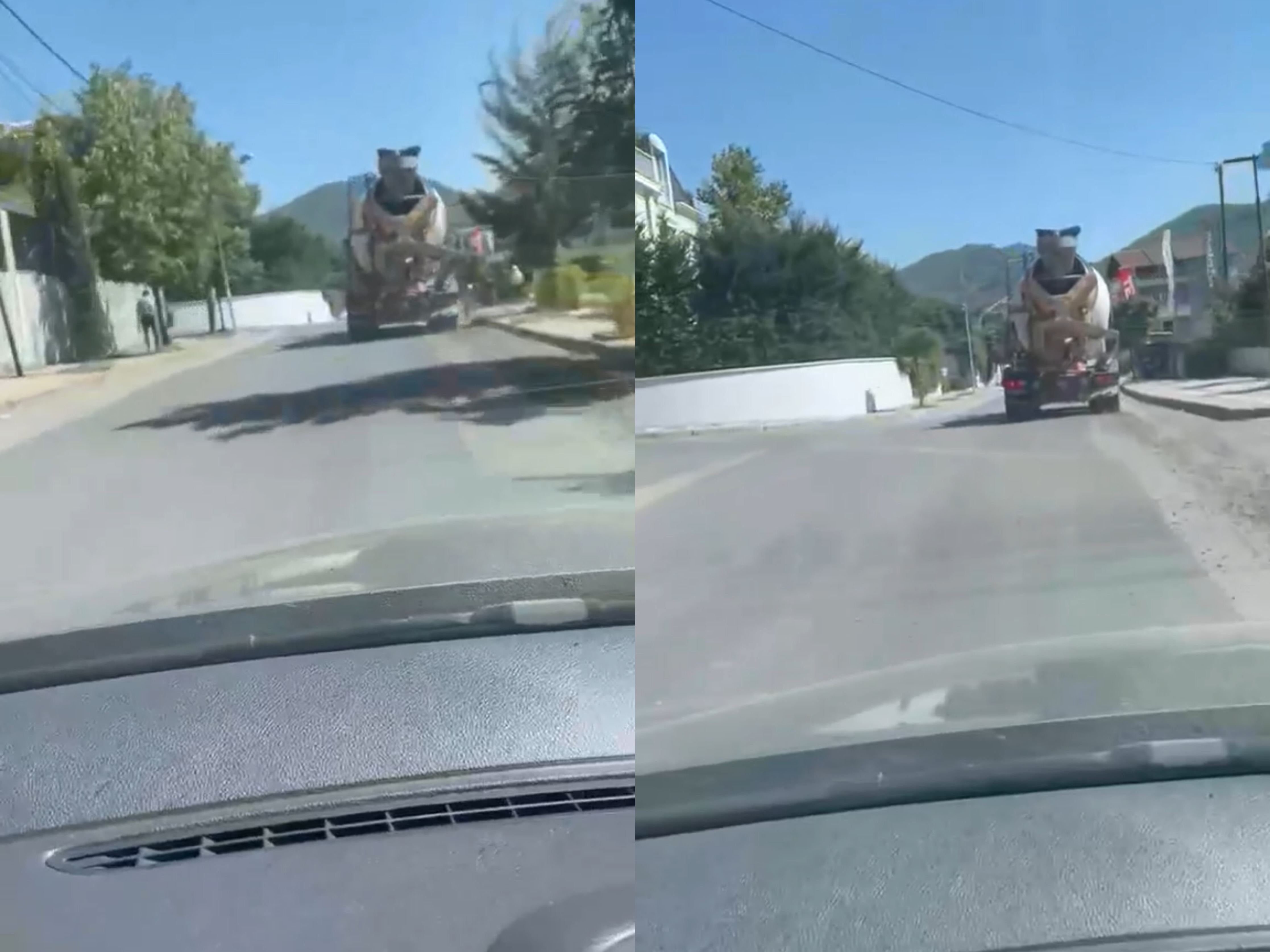 Betonierja “mbjell” beton në rrugën pranë TEG-ut