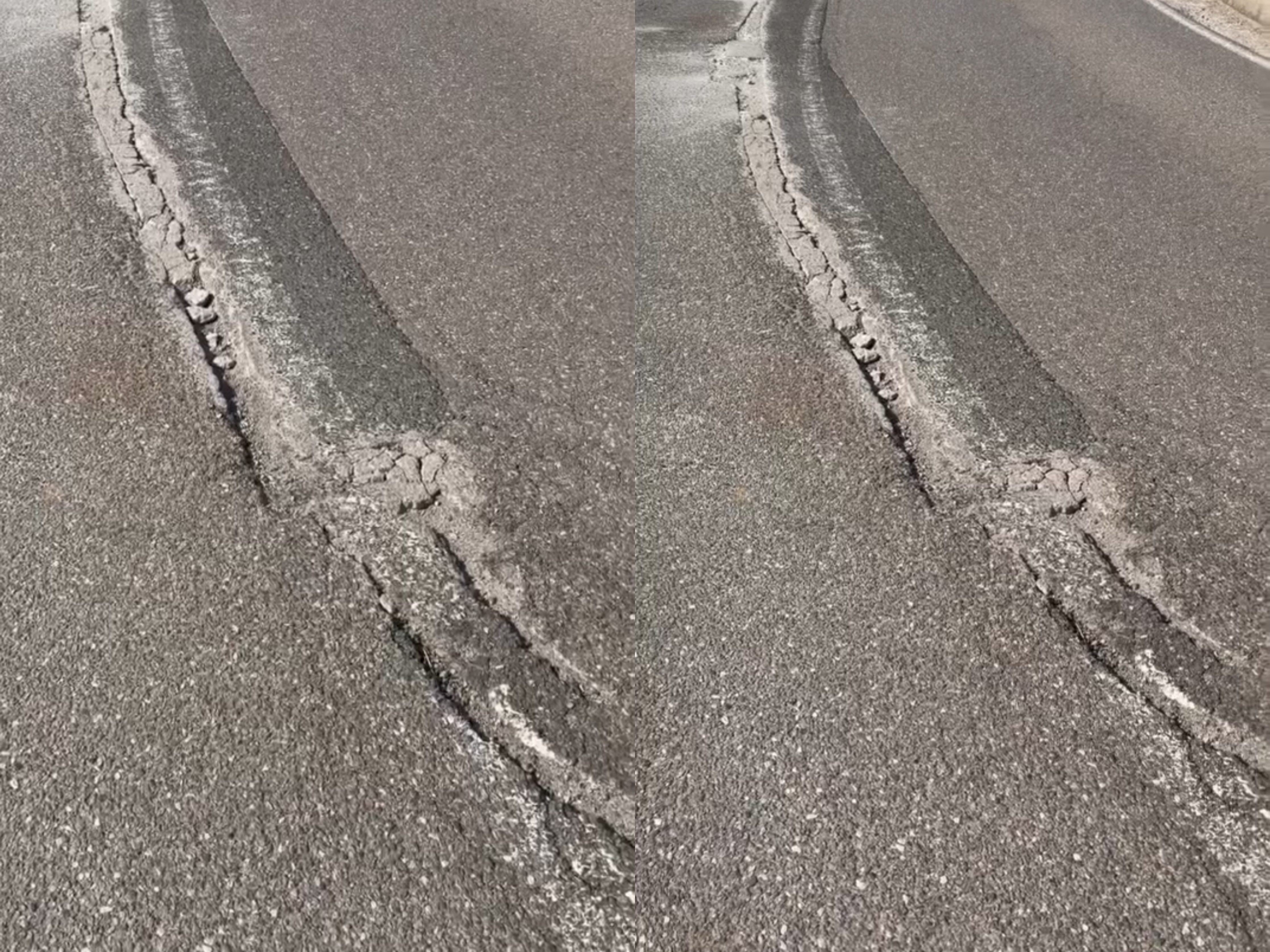 Gropat në aksin Kukës Has po mbushen me beton  rrezik për drejtuesit e mjeteve