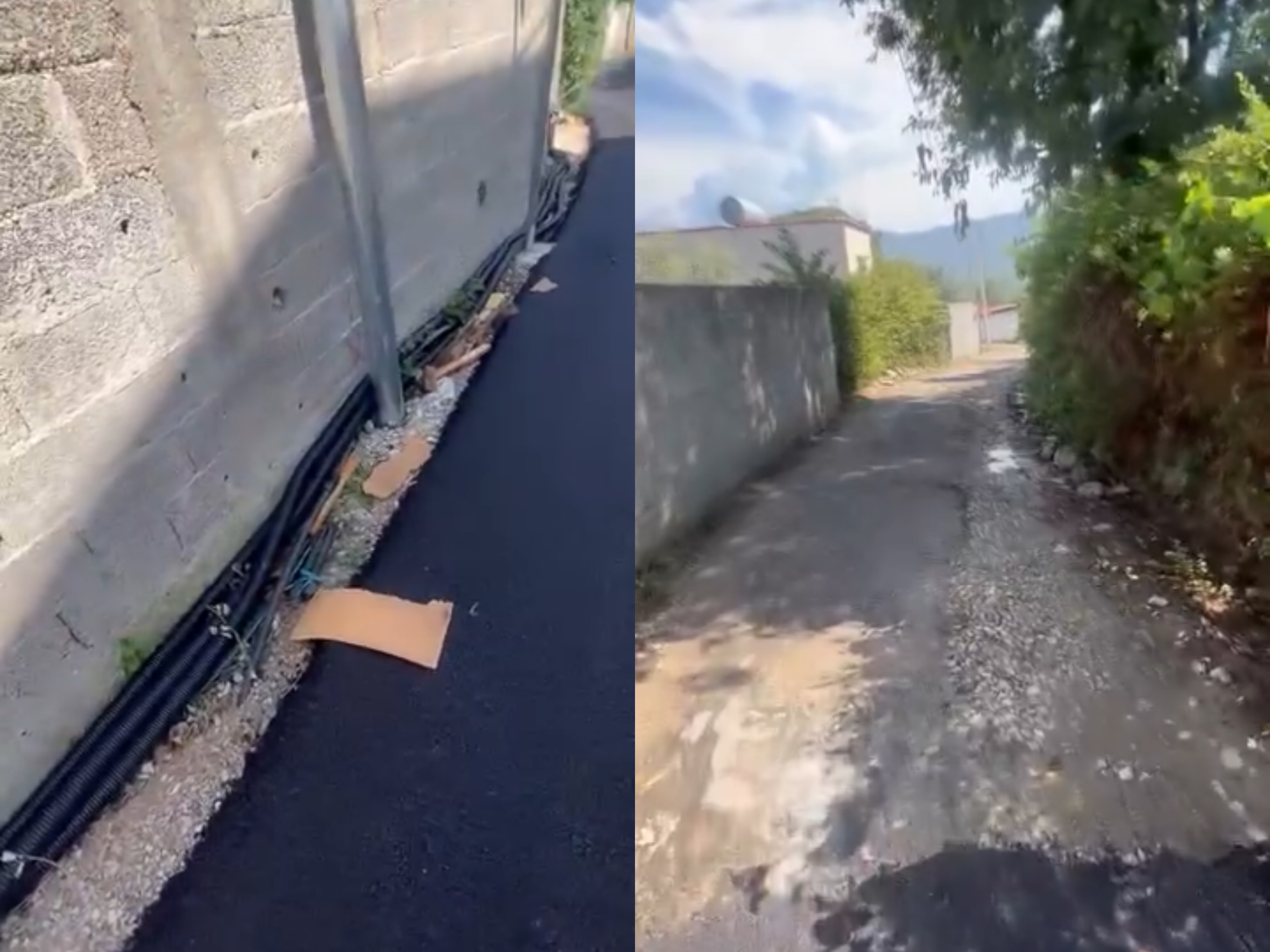 Punimet në Petrelë lihen në gjysmë  tubacionet e ujit të ekspozuara në rrugë