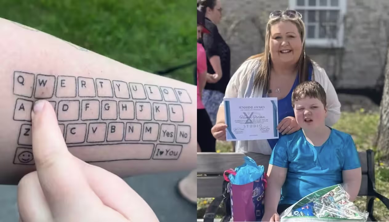 Nëna bën tatuazh tastierën për t’i dhënë zë djalit të saj autik