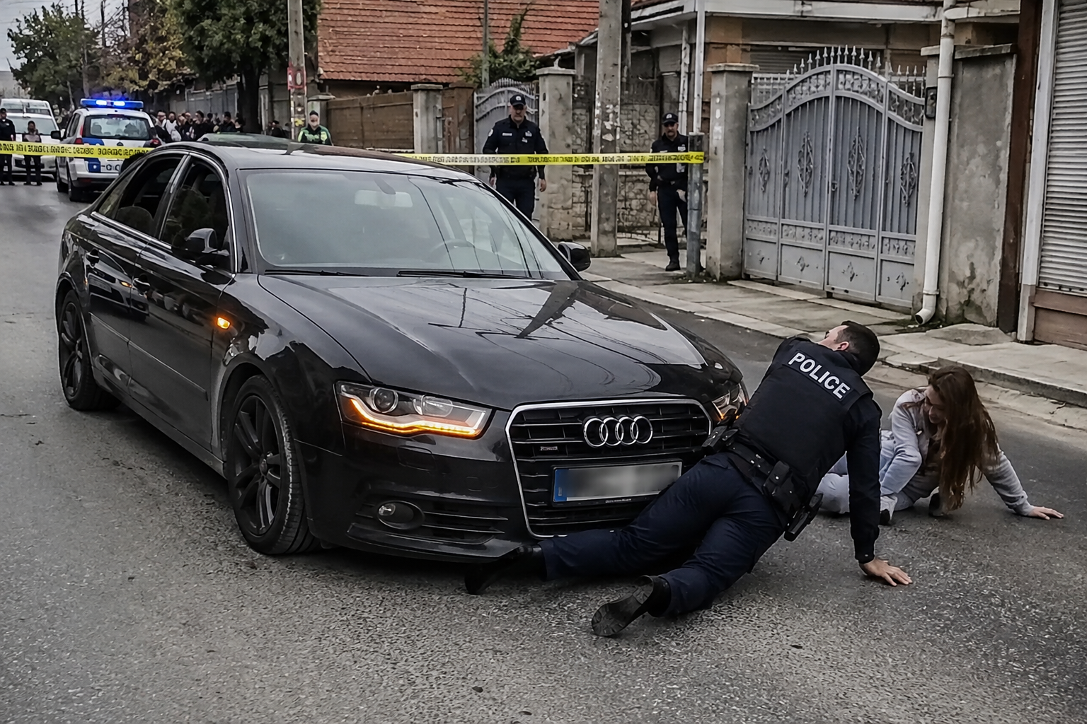 AKSION SI NË FILMA/ I dyshuari për fajde tenton t’ia mbathë, godet me veturë policin dhe një 17-vjeçare