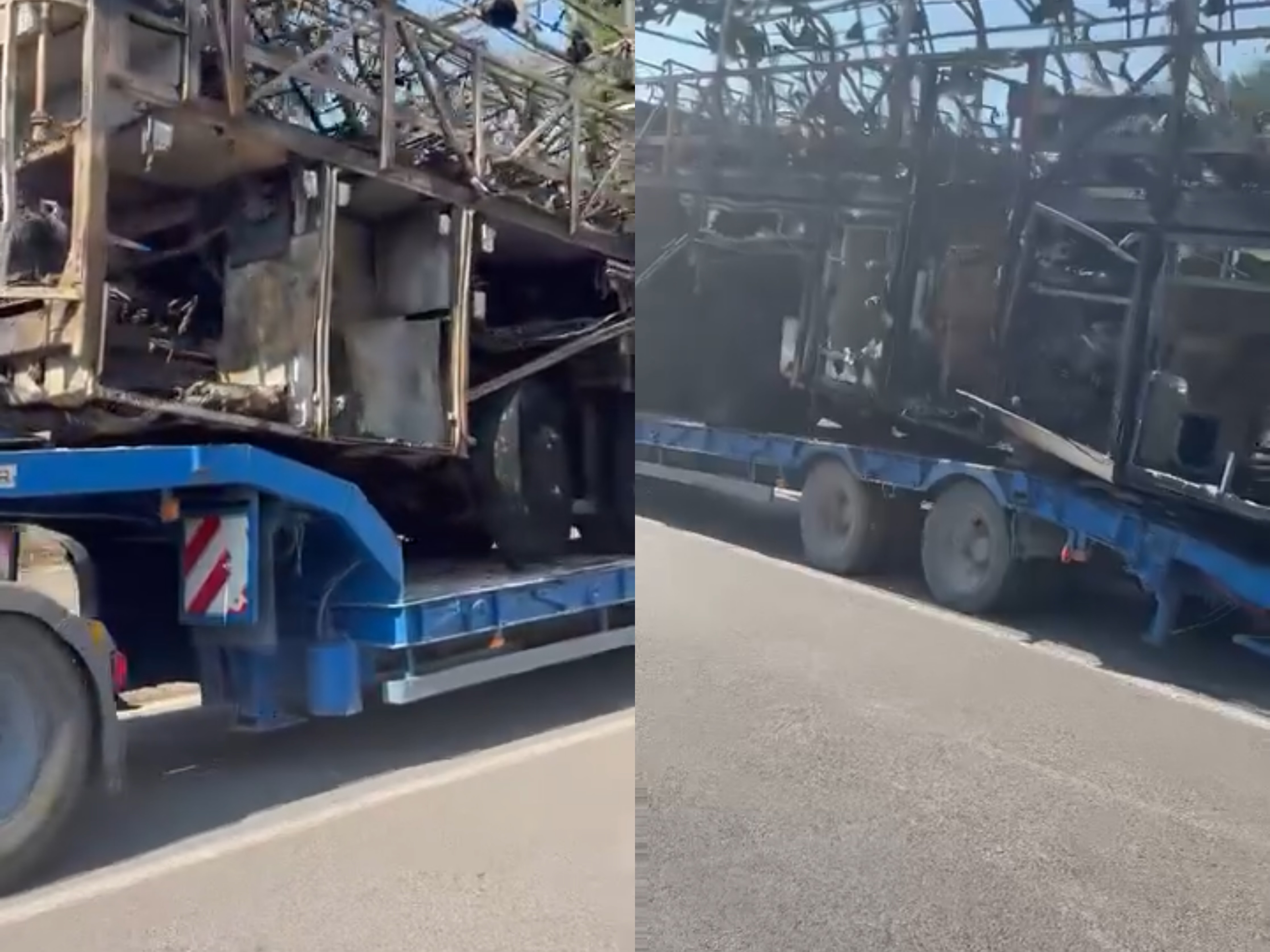 U shkrumbua nga flakët, autobusit i mbeten vetëm hekurat: 52 turistët shpëtuan në kohë