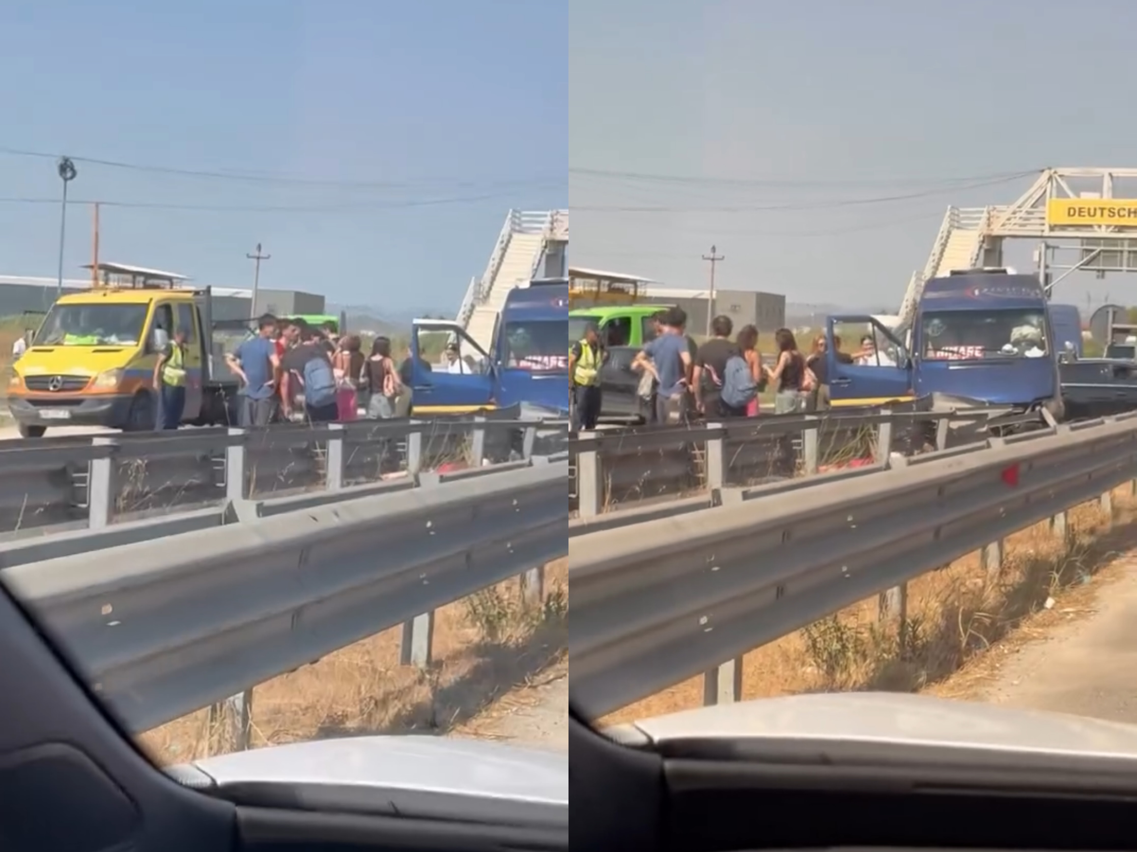 Aksident te Pushimi i Shoferit  furgoni i Himarës përplaset me trafikndarësen