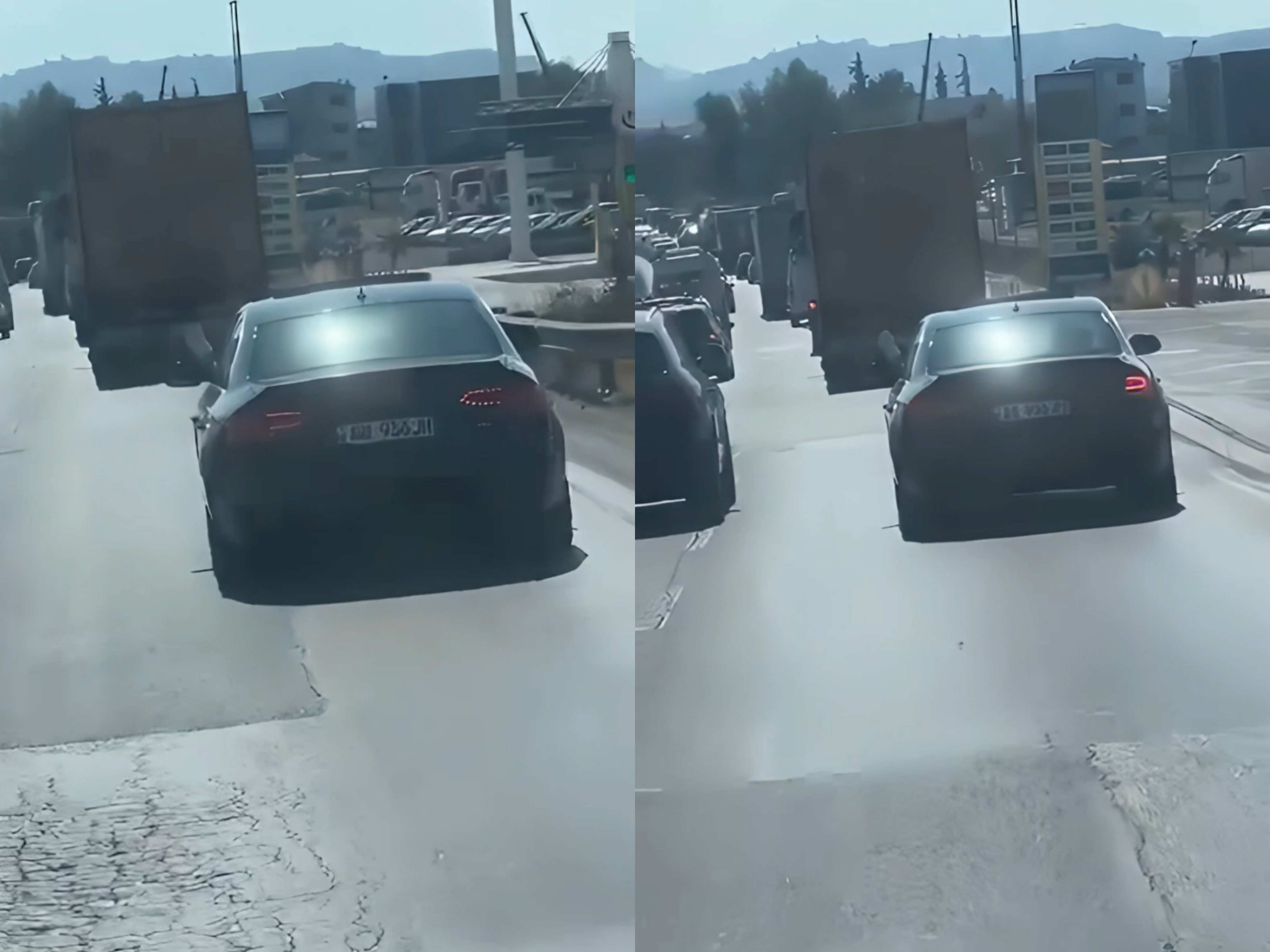 “Ajrosje” në autostradë: Shoferi nxjerr këmbën jashtë dritares teksa drejton mjetin