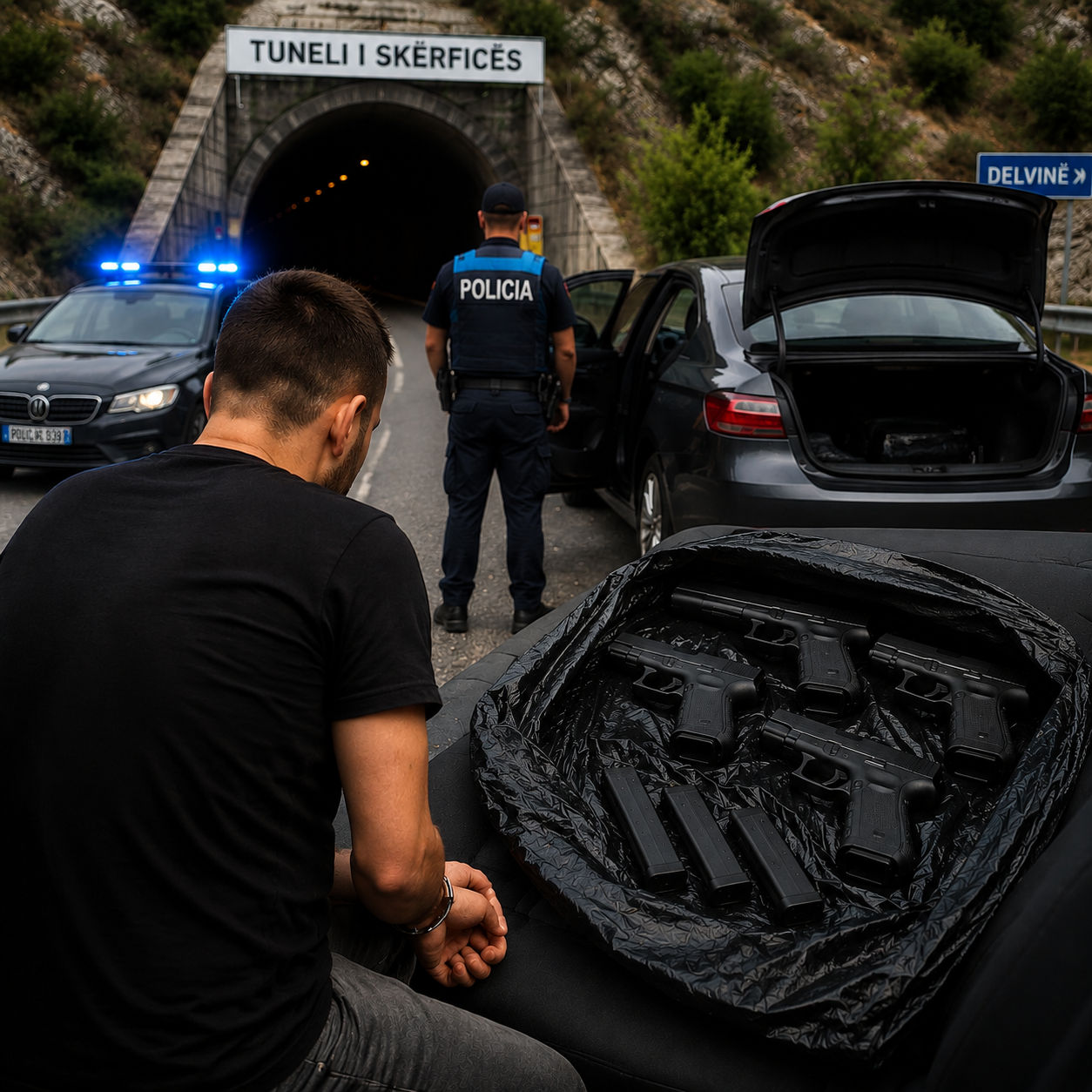 “U nisa për pushime, ma futi shoku”, dëshmia e të riut që u kap me 4 pistoleta ‘Glock’ duke udhëtuar drejt Sarandës