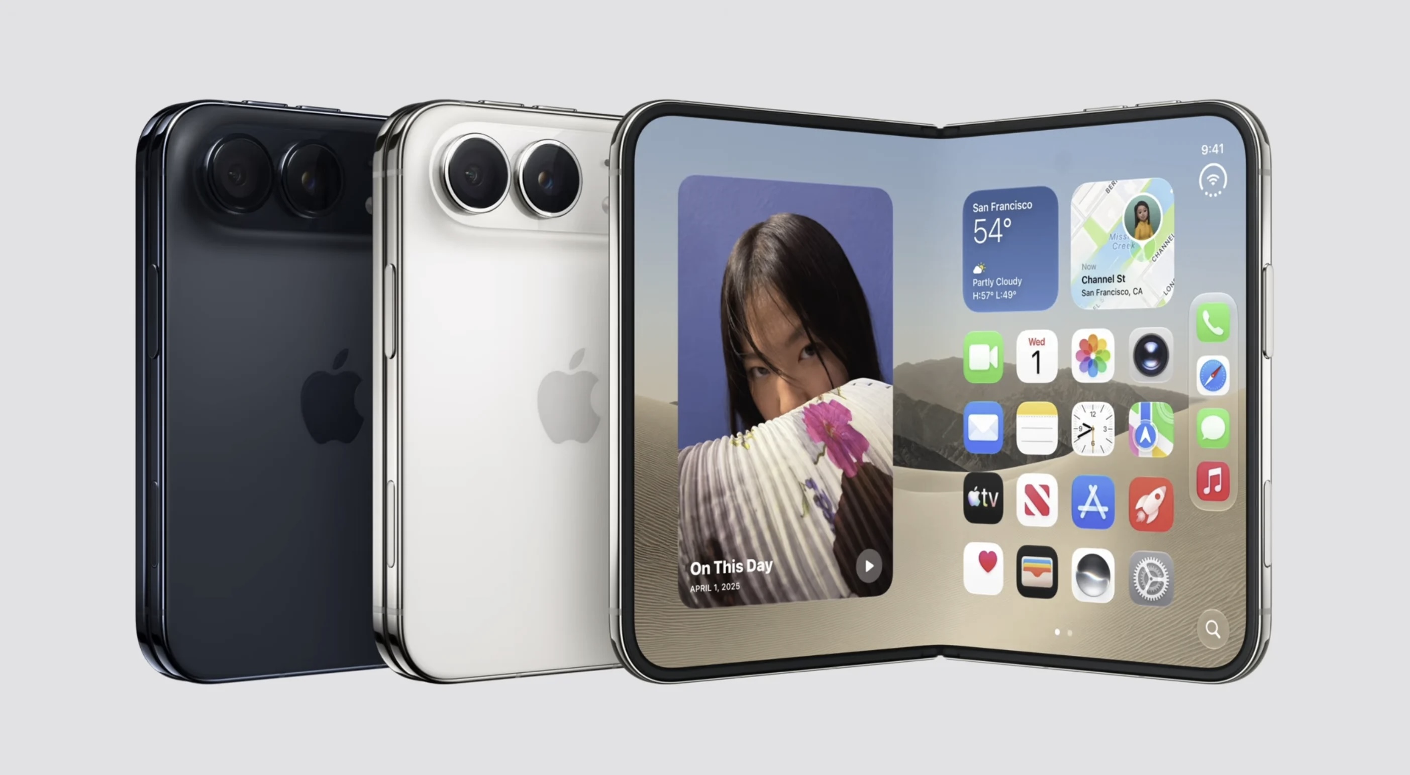 Apple sfidon Samsung me telefonin e saj të parë të palosshëm  iPhone Duo si pasaportë