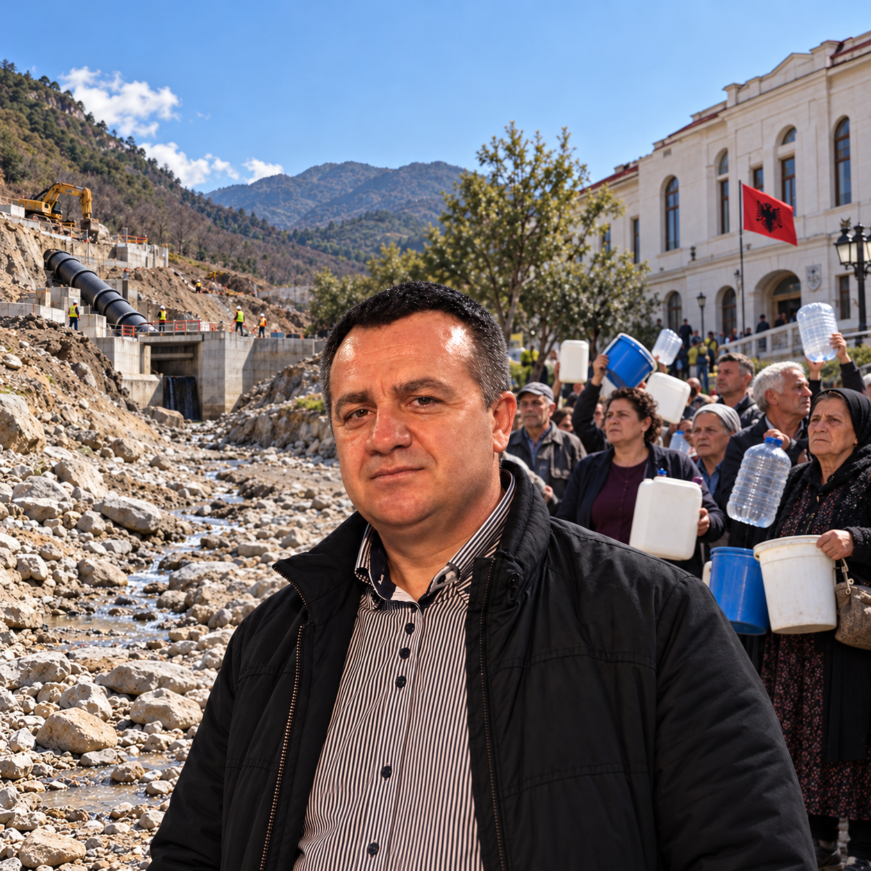HEC-i i Paqsor Buzit lë 92 familje pa ujë prej 4 muajsh, banorët protestojnë para Bashkisë së Elbasanit