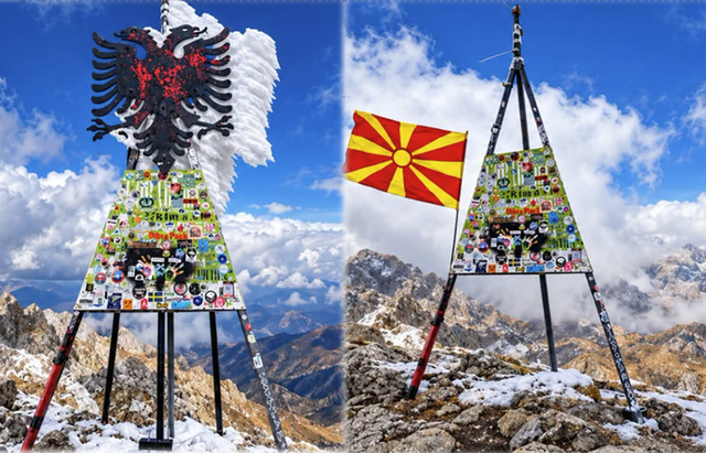 Shqiponja zhduket nga Korabi, shfaqet flamuri maqedonas/ Kryetari i Kumanovës publikon foton: “Korab, Macedonia, our pride”