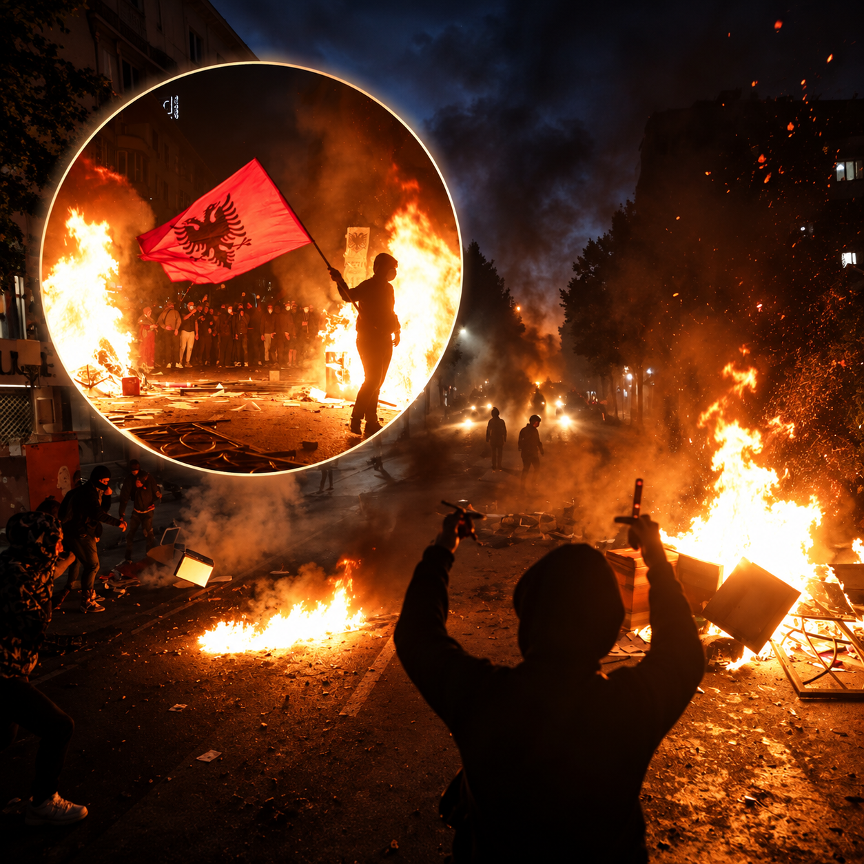 Mbi 8 orë revoltë në Tiranë, studentët nuk tërhiqen dhe thërrasin sërish në protestë nesër në orën 14:00