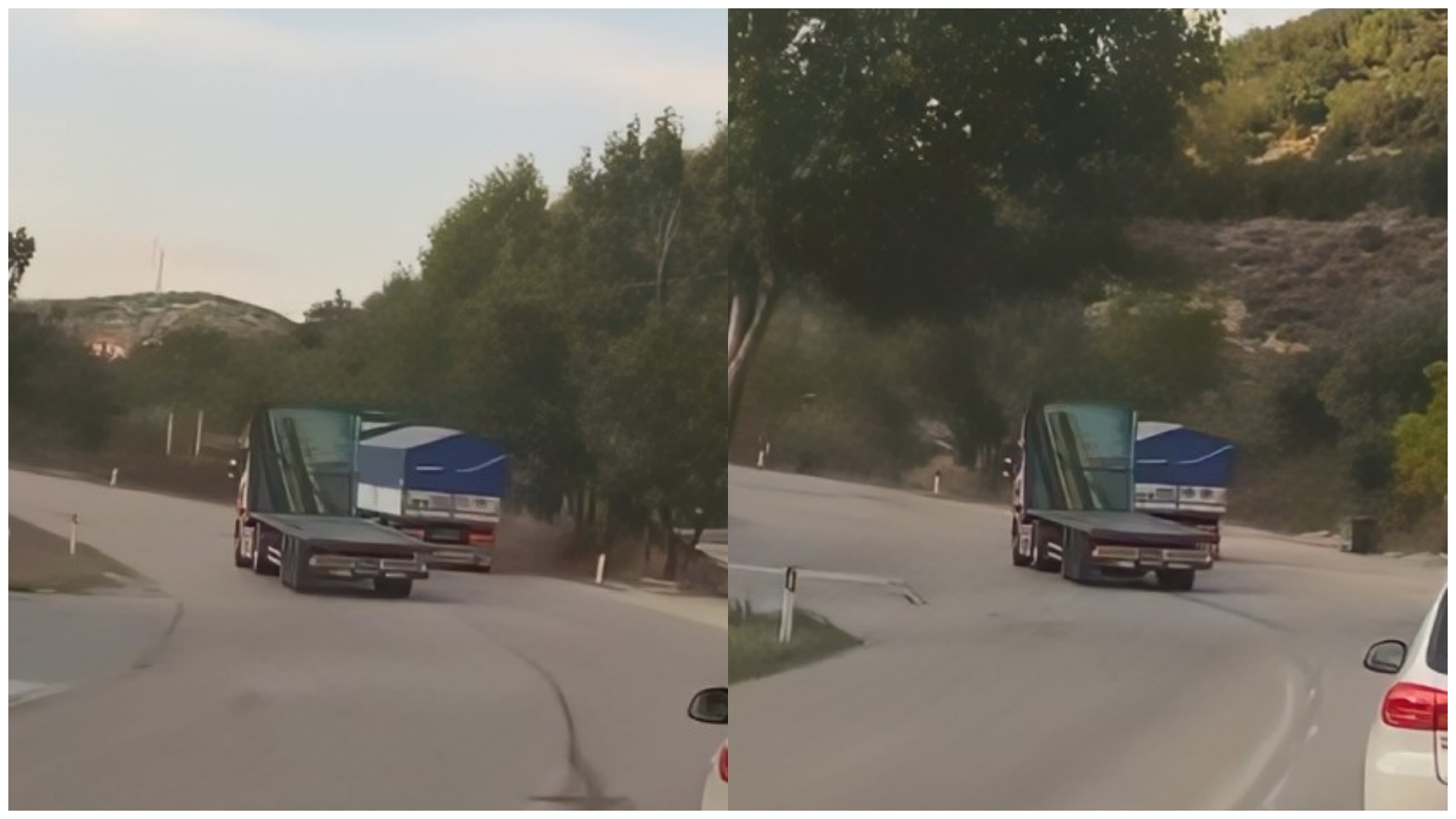  Fluturon  mbi 110 km h dhe parakalon në kthesë  kamioni i vogël rrezikon jetën e drejtuesve