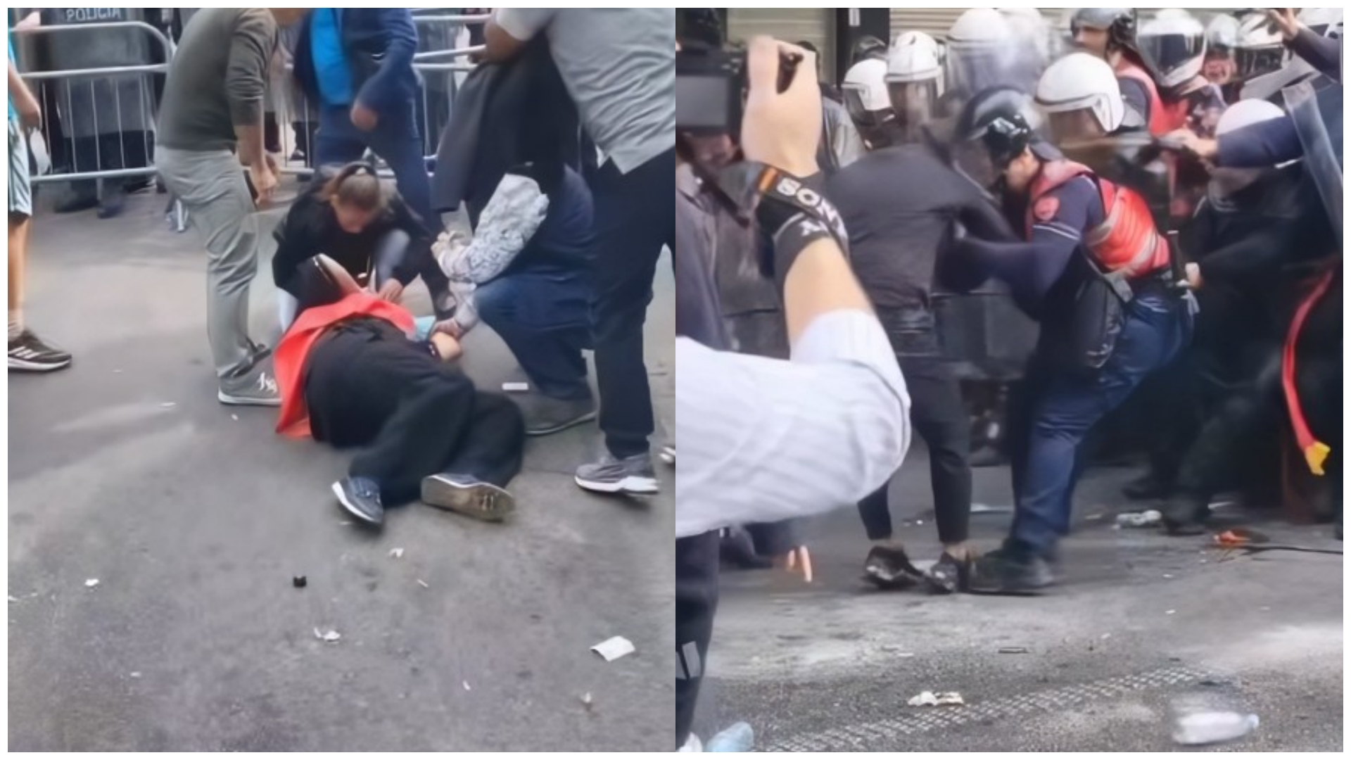 Policia mbyt me gaz dhe spraj protestuesit, disa prej tyre shoqërohen me forcë
