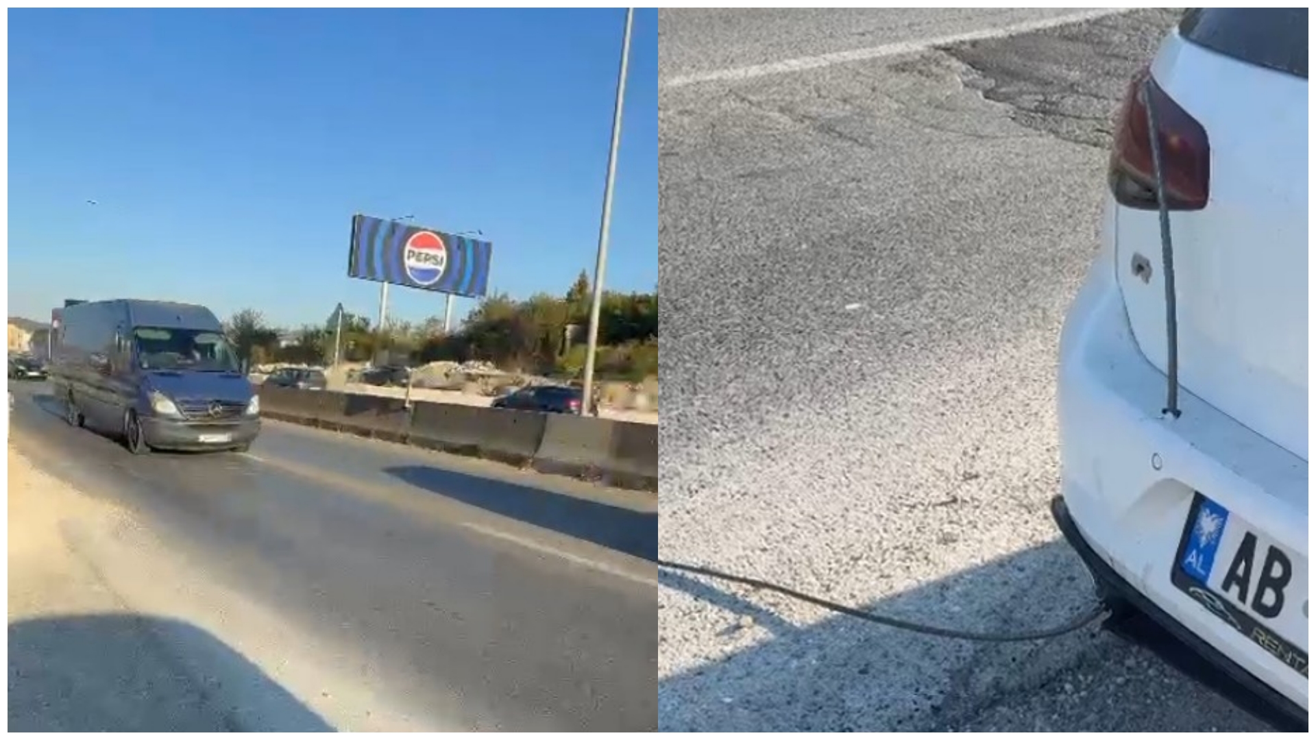 Hekurat e lënë në mes të autostradës dëmtojnë makinën e qytetarit, rrezik për aksident
