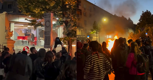 Tensione gjatë protestës: Thyhen xhamat e degës së IuteCredit
