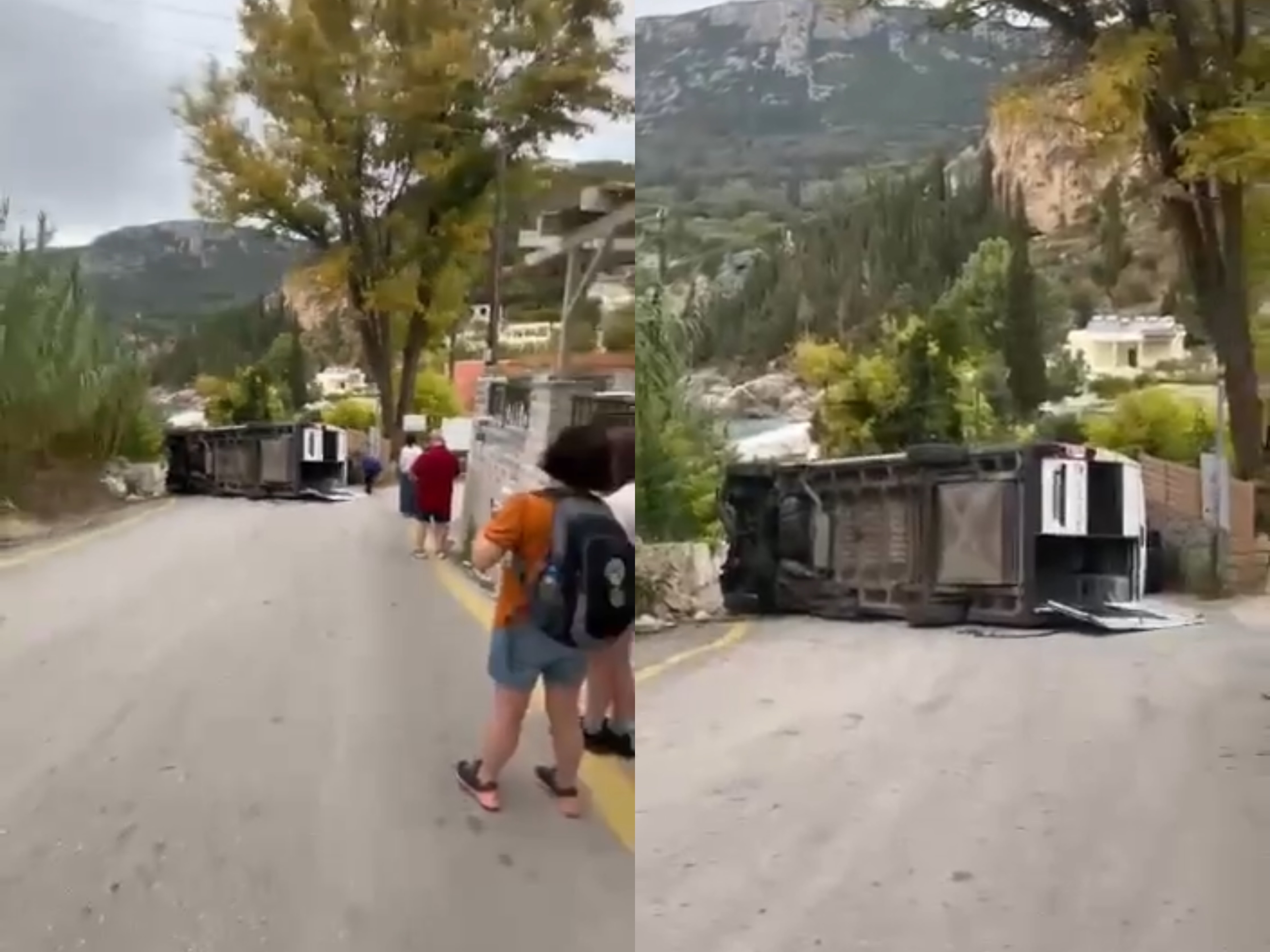 U rrokullis tre herë  autobusi me shqiptarë dhe turistë aksidentohet në Korfuz
