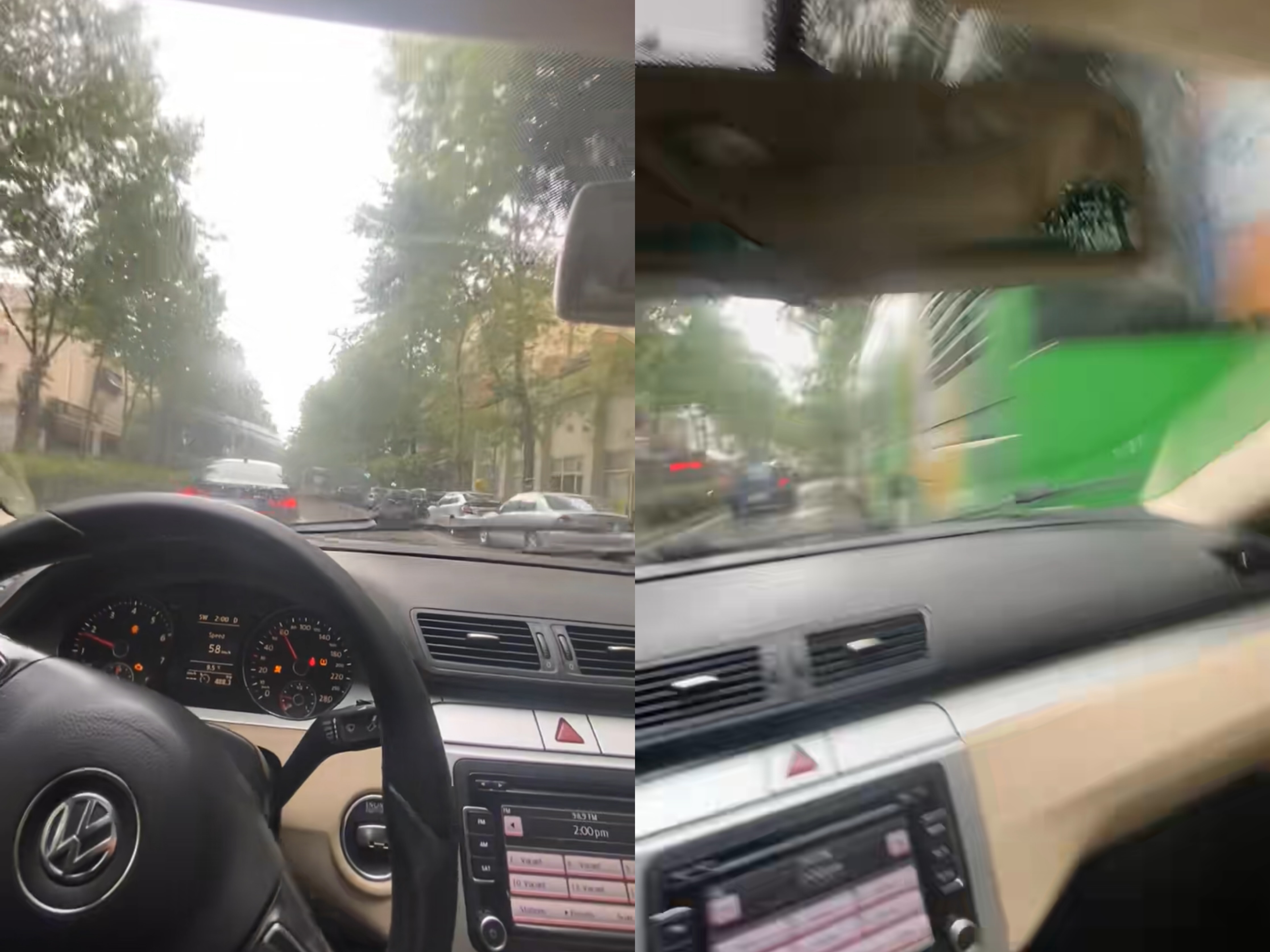 I riu filmon veten teksa lëviz me shpejtësi në Tiranë dhe përplaset me autobusin