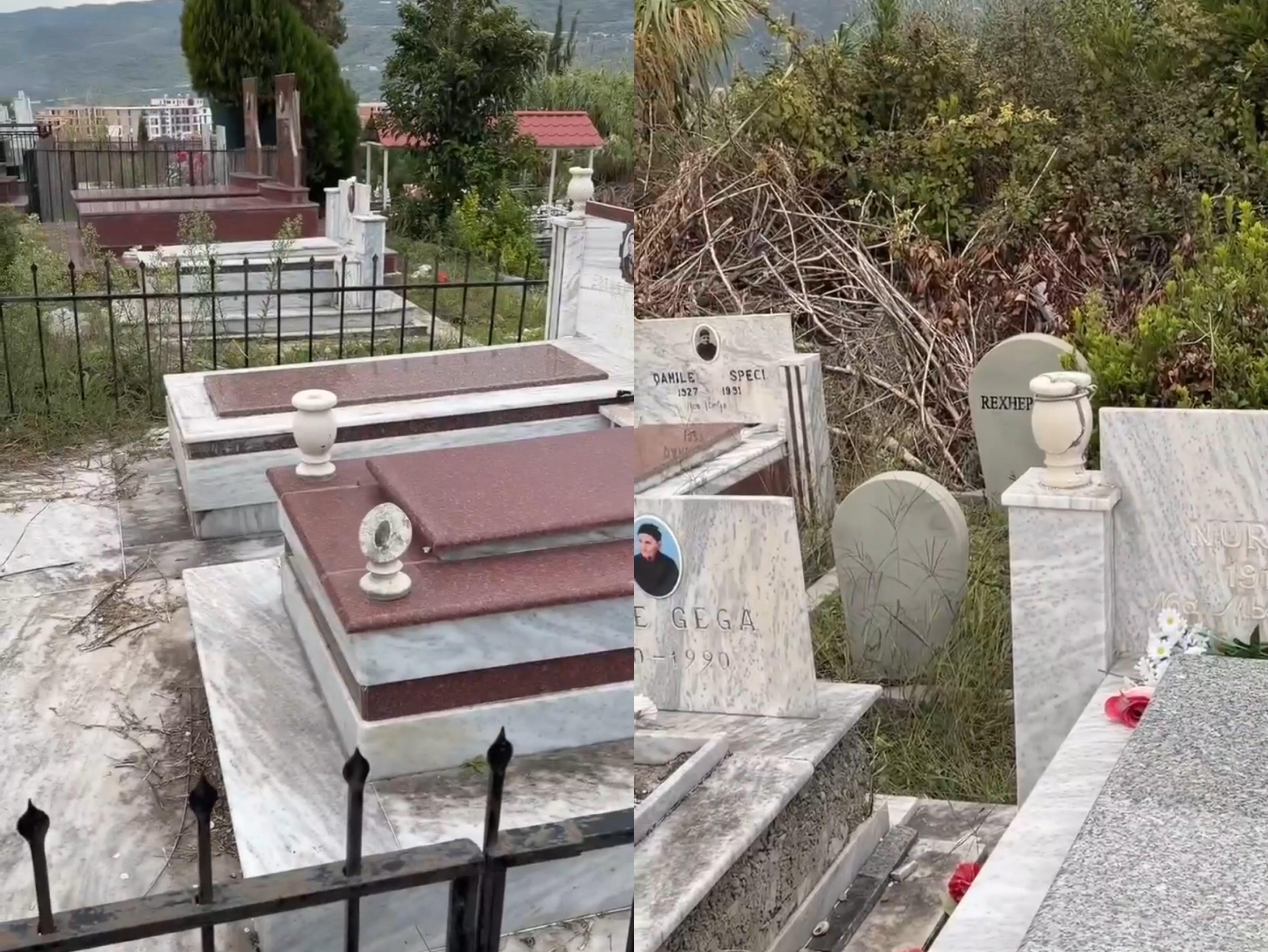 As varret nuk shpëtojnë nga vandalizmi: Vazot thyhen dhe mermerat vidhen
